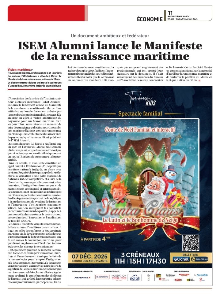 Article de presse Aujourd'hui le Maroc