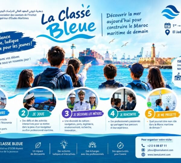 Affiche officielle La Classe Bleue - Forum de la Mer El Jadida 2026 - ISEM Alumni